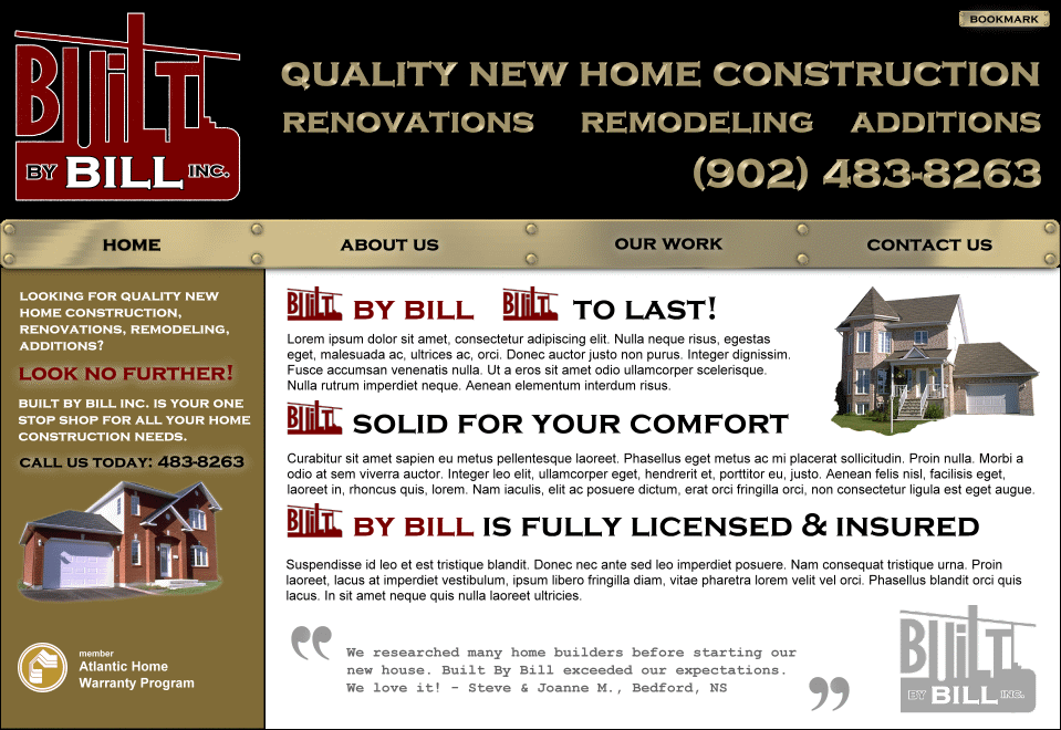 Built By Bill - New home construction, renovations, remodeling, additions and home repairs, Halifax, NS, Nova Scotia